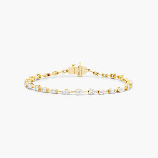 14K Yellow Gold Petite Mix Shapes Diamond Tennis Bracelet