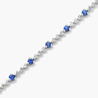 14K White Gold Perpetual Diamond And Sapphire Tennis Bracelet