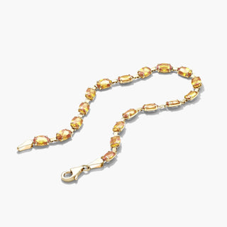 14K Yellow Gold Citrine Line Bracelet