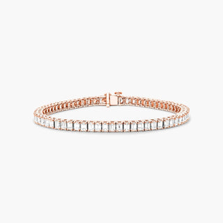 14K Rose Gold Emerald Cut Diamond Tennis Bracelet (5.00 CTW - H-I / SI1-SI2)