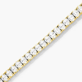 14K Yellow Gold Oval Shape Diamond Tennis Bracelet (5.00 CTW - H-I / SI1-SI2)