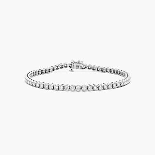 Platinum Bezel Diamond Tennis Bracelet (2 CTW - H-I / SI1-SI2)