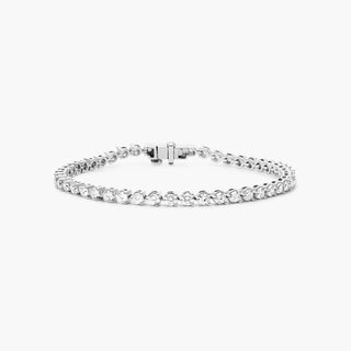 Platinum Three Prong Diamond Tennis Bracelet (2 CTW - H-I / SI1-SI2)