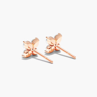 14K Rose Gold Blossom Lab-Created Diamond Stud Earrings