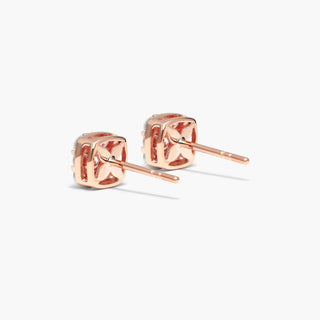 14K Rose Gold Lab-Created Diamond Cushion-Shaped Composite Stud Earrings