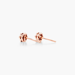 14K Rose Gold Milgrain Golden Blossoms Diamond Earrings