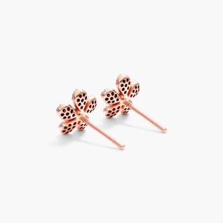 14K Rose Gold Pavé Golden Blossoms Diamond Earrings