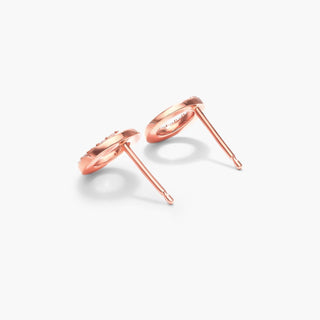 14K Rose Gold Petite Pavé Open Circle Diamond Earrings