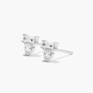 14K White Gold Dazzle Stack Lab-Created Diamond Stud Earrings