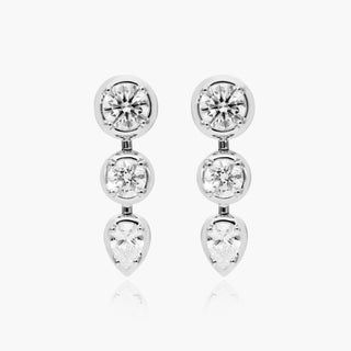 14K White Gold Driblet Lab-Created Diamond Drop Earrings