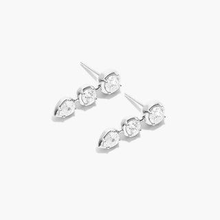 14K White Gold Driblet Lab-Created Diamond Drop Earrings