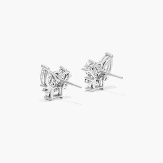 14K White Gold Fancy Bouquet Lab-Created Diamond Earrings