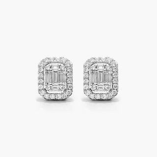 14K White Gold Grand Composite Diamond Stud Earrings