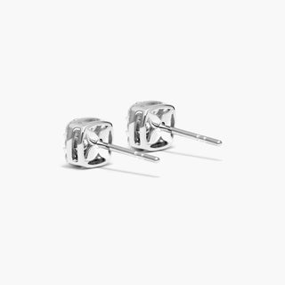 14K White Gold Lab-Created Diamond Cushion-Shaped Composite Stud Earrings