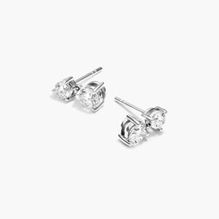 14K White Gold Lab-Created Diamond Drop Stud Earrings