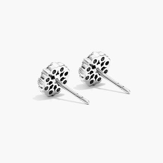 14K White Gold Lab-Created Diamond Peony Stud Earrings