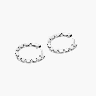 14K White Gold Tension-Set Diamond Hoop Earrings By Brevani