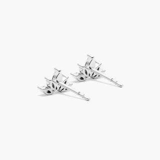 14K White Gold Wildflower Lab-Created Diamond Stud Earrings