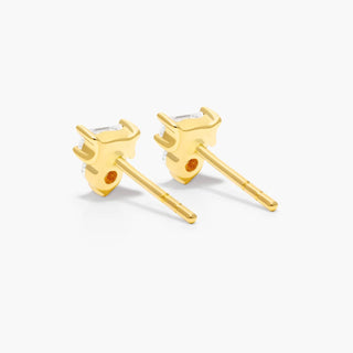 14K Yellow Gold Dazzle Stack Lab-Created Diamond Stud Earrings