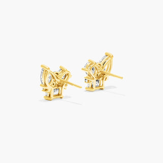 14K Yellow Gold Fancy Bouquet Lab-Created Diamond Earrings