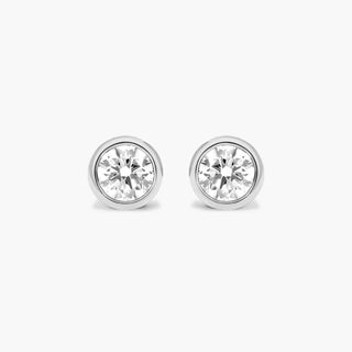 Platinum Bezel Diamond Stud Earrings (1.00 CTW - H-I / SI1-SI2)