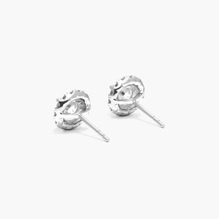 Platinum Halo Diamond Stud Earrings (1.25 CTW - H-I / SI1-SI2)