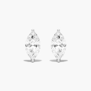 Platinum Marquise Cut Diamond Stud Earrings (0.25 CTW - H-I / SI1-SI2)