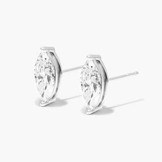 Platinum Marquise Cut Diamond Stud Earrings (0.25 CTW - H-I / SI1-SI2)