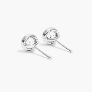 Platinum Milgrain Bezel Diamond Stud Earrings (0.25 CTW - H-I / SI1-SI2)