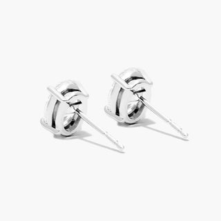 Platinum Oval Shape Diamond Stud Earrings (2.00 CTW - H-I / SI1-SI2)