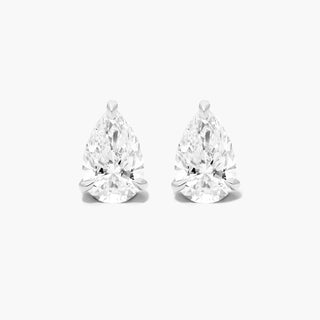 Platinum Pear Shape Diamond Stud Earrings (0.25 CTW - H-I / SI1-SI2)