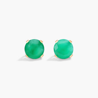 14K Yellow Gold Emerald Birthstone Earrings