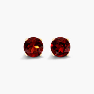 14K Yellow Gold Garnet Birthstone Earrings