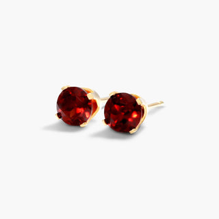 14K Yellow Gold Garnet Birthstone Earrings