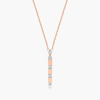 14K Rose Gold Abyss Lab-Created Diamond Bar Necklace