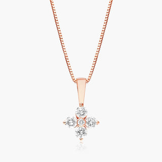 14K Rose Gold Blossom Lab-Created Diamond Pendant