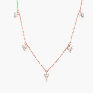 14K Rose Gold Dazzle Stack Lab-Created Diamond Dangle Necklace