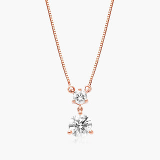 14K Rose Gold Drop Lab-Created Diamond Pendant