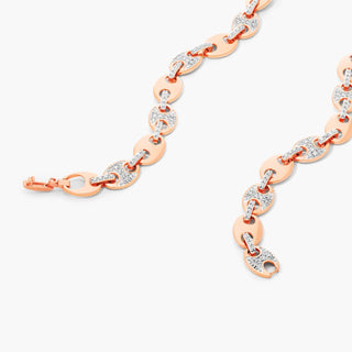 14K Rose Gold Mariner Chain Lab-Created Diamond Necklace