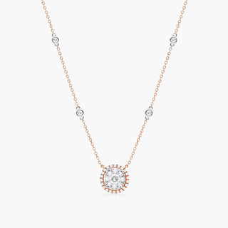 Elegant gold station necklace with diamonds