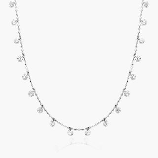 14K White Gold Diamond Cleopatra Necklace By Brevani