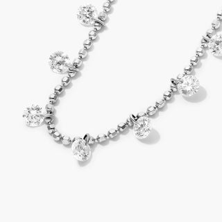 14K White Gold Diamond Cleopatra Necklace By Brevani