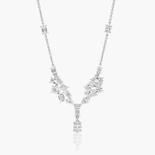 14K White Gold Fancy Spectacle Lab-Created Diamond Necklace