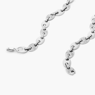 14K White Gold Mariner Chain Lab-Created Diamond Necklace