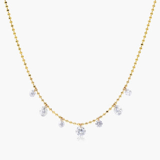 14K Yellow Gold Alternating Pierced Diamond Choker Necklace By Brevani