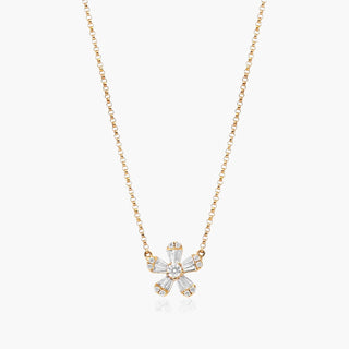 Elegant 14K gold diamond tennis necklace