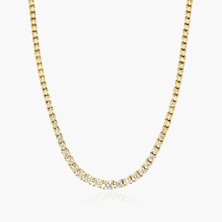 Luxury tennis necklace with round diamonds