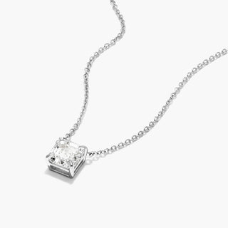 Platinum Asscher Cut Diamond Solitaire Pendant (0.25 CTW - H-I / SI1-SI2)