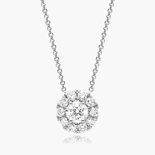 Platinum Halo Diamond Pendant (0.50 CTW - H-I / SI1-SI2)