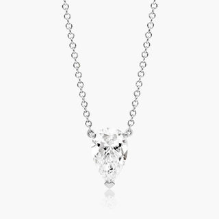 Platinum Pear Shape Diamond Solitaire Pendant (0.25 CTW - H-I / SI1-SI2)